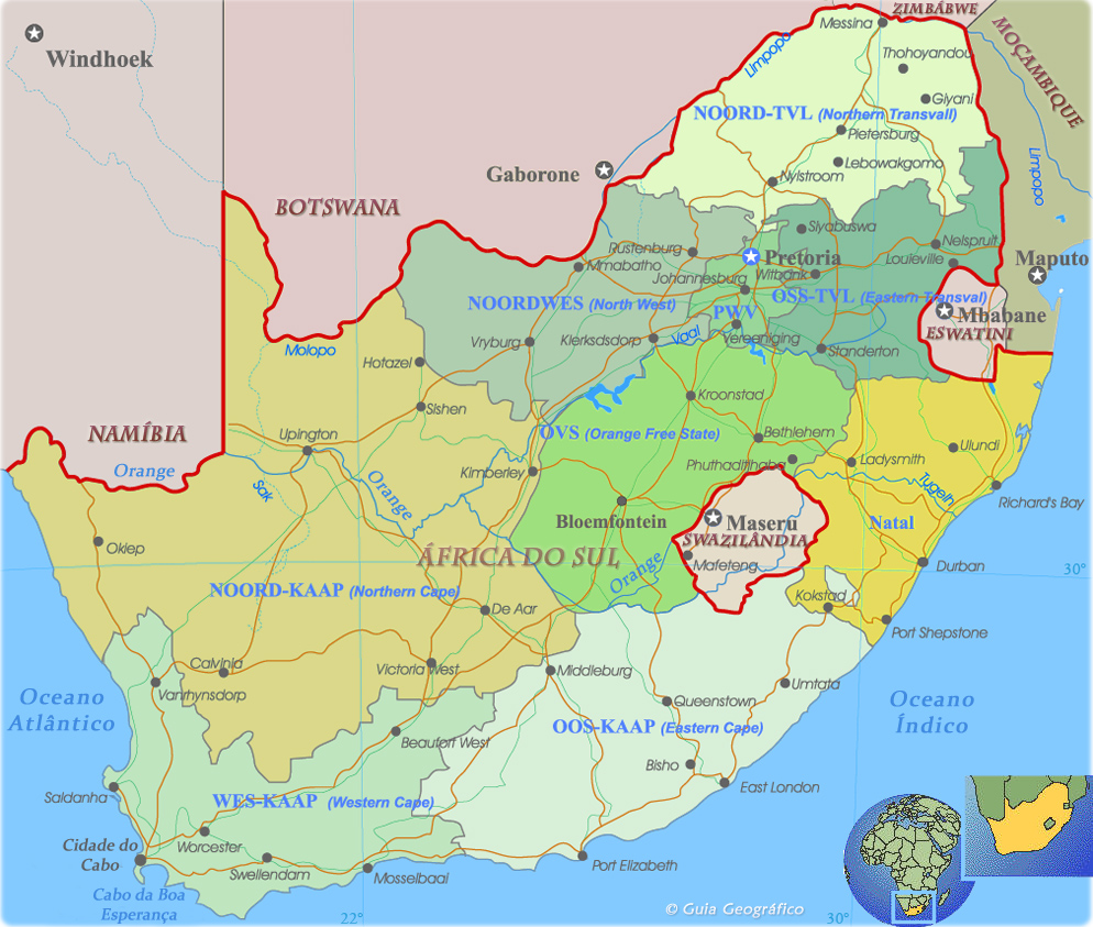 Mapa África do Sul
