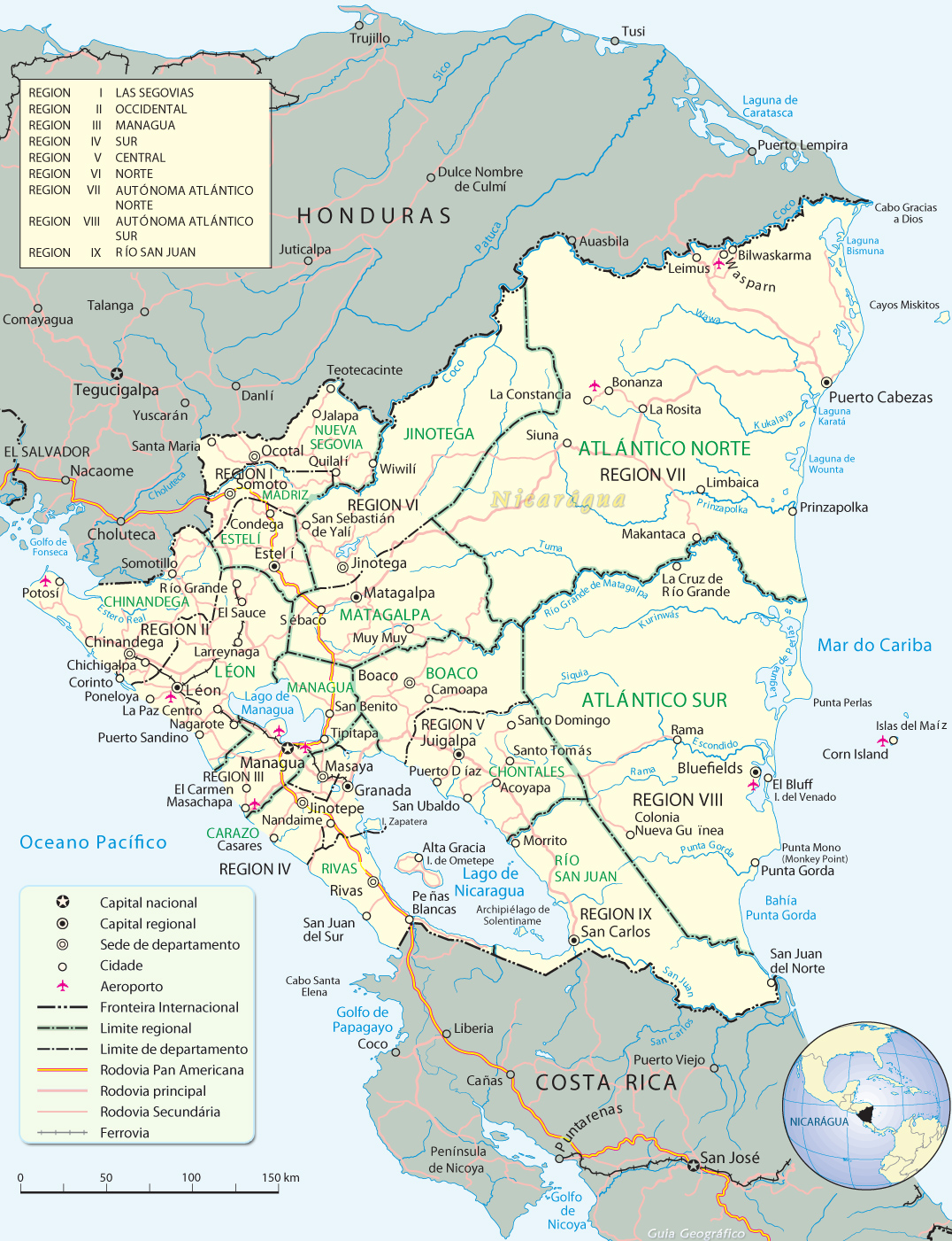 Mapa Nicaragua