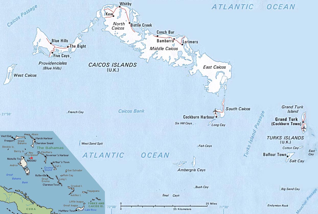 Turcas Caicos mapa