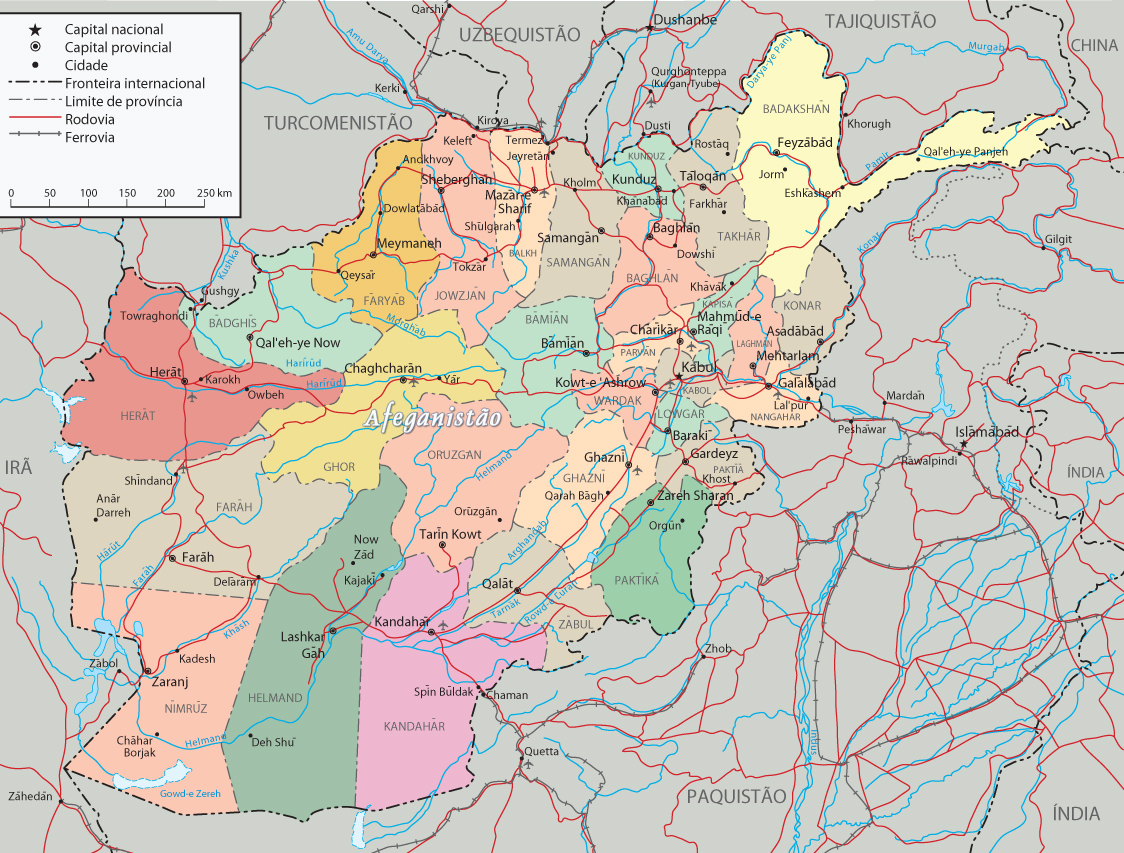Mapa Afeganistao politico