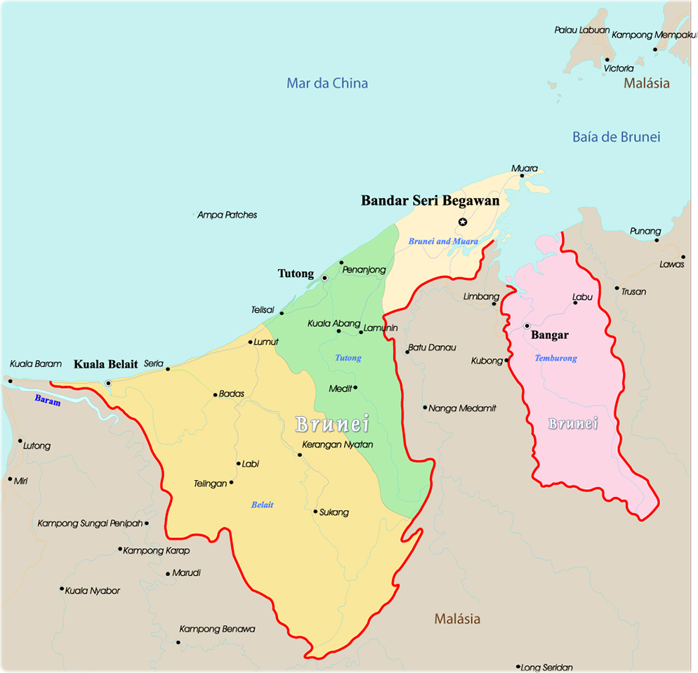Mapa Brunei