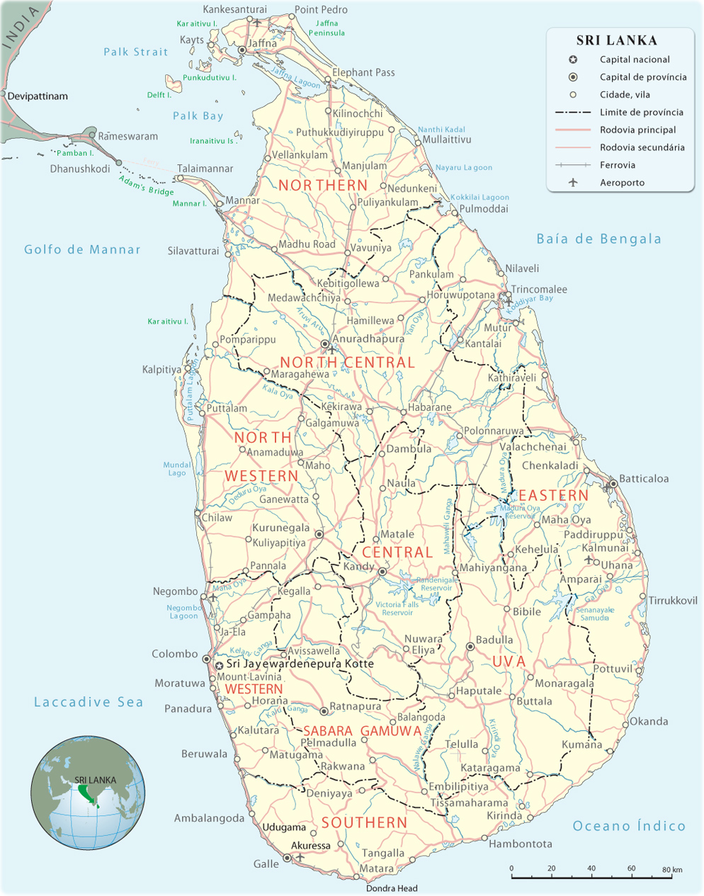 Mapa Sri Lanka