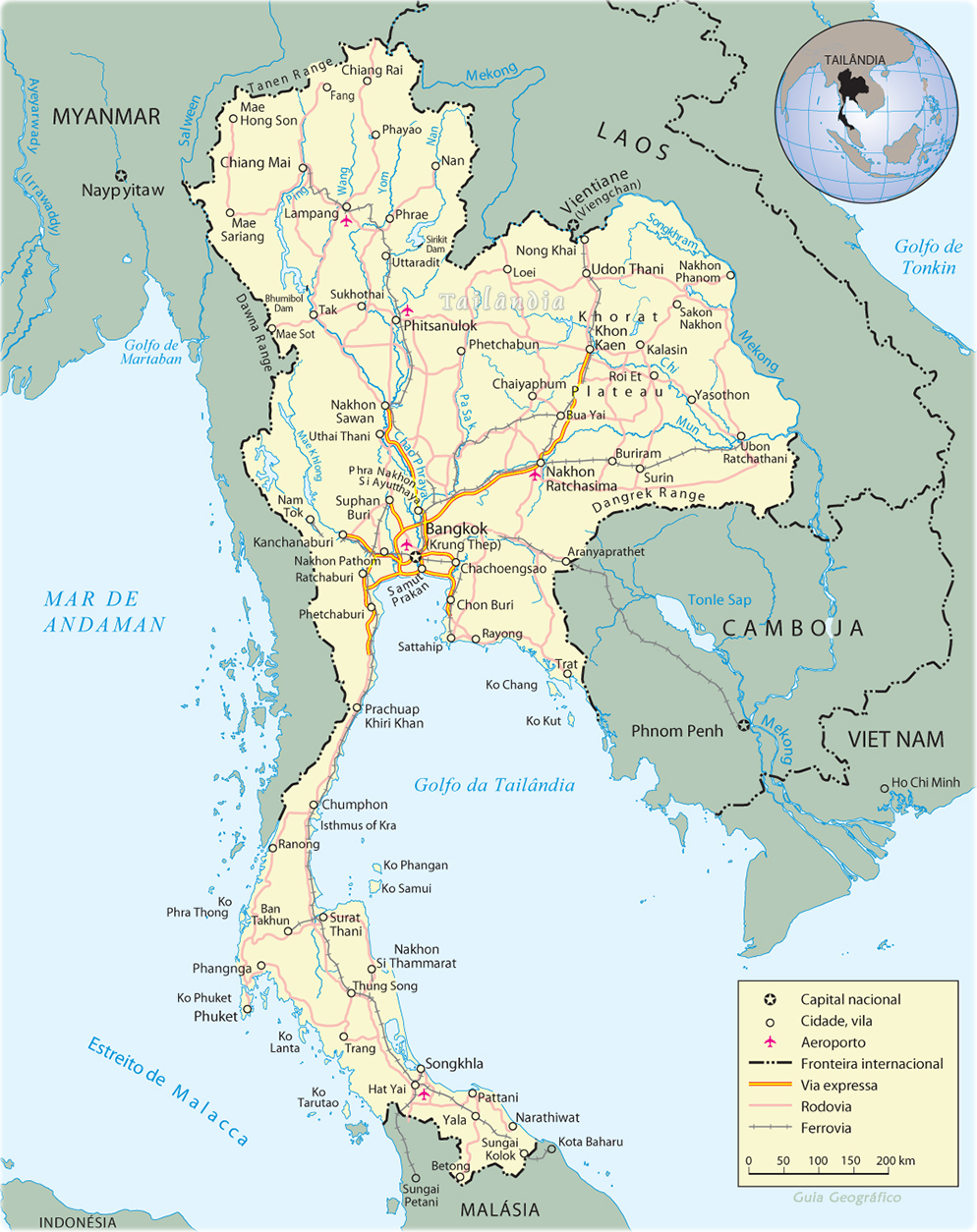Mapa Tailândia
