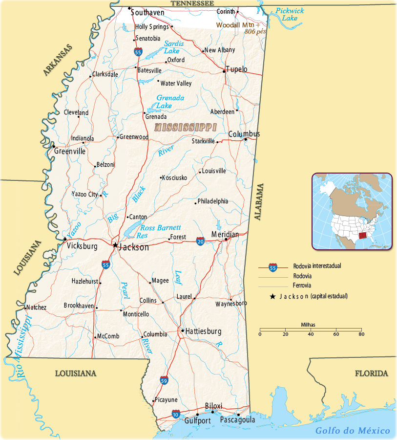 Mapa Mississippi
