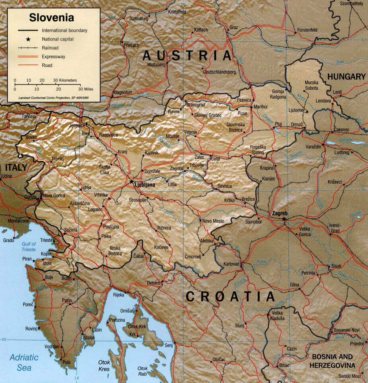 Eslovênia Mapa