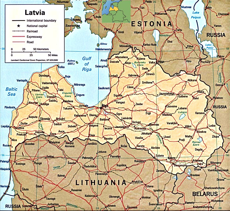 Letônia Mapa
