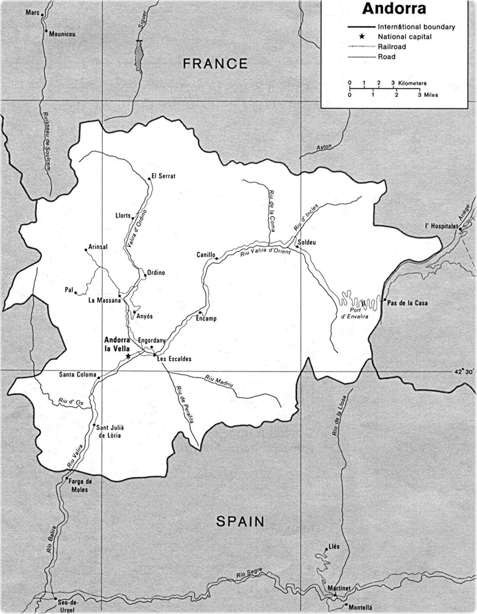 Mapa Andorra