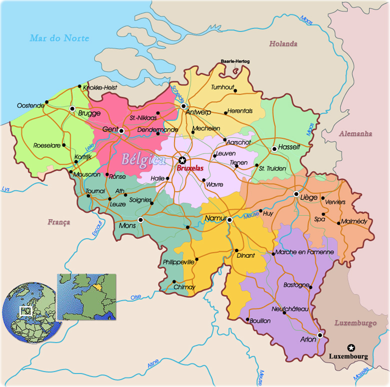 Mapa Político Bélgica