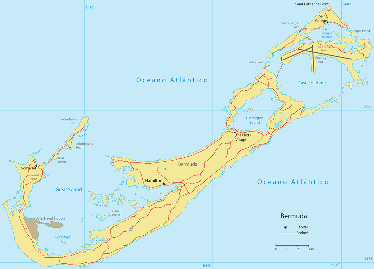 Mapa Bermuda