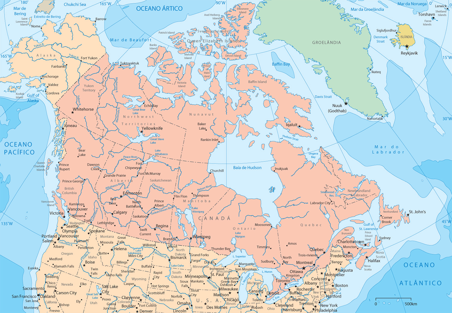 Mapa do Canadá