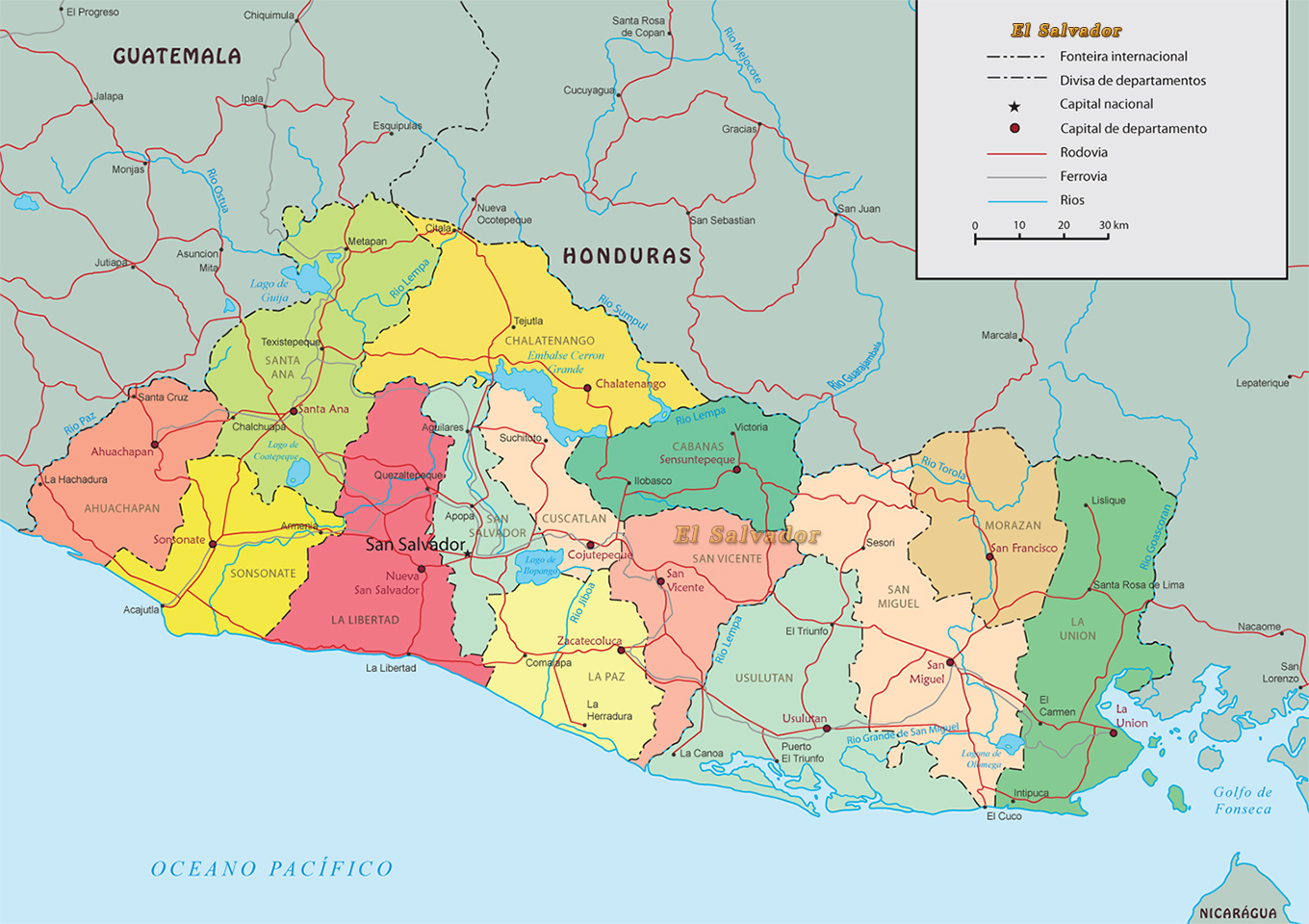 Mapa Político El Salvador
