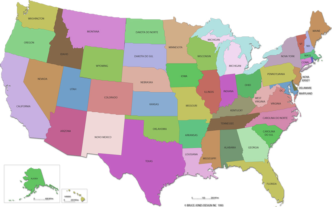 Mapa politico Estados Unidos