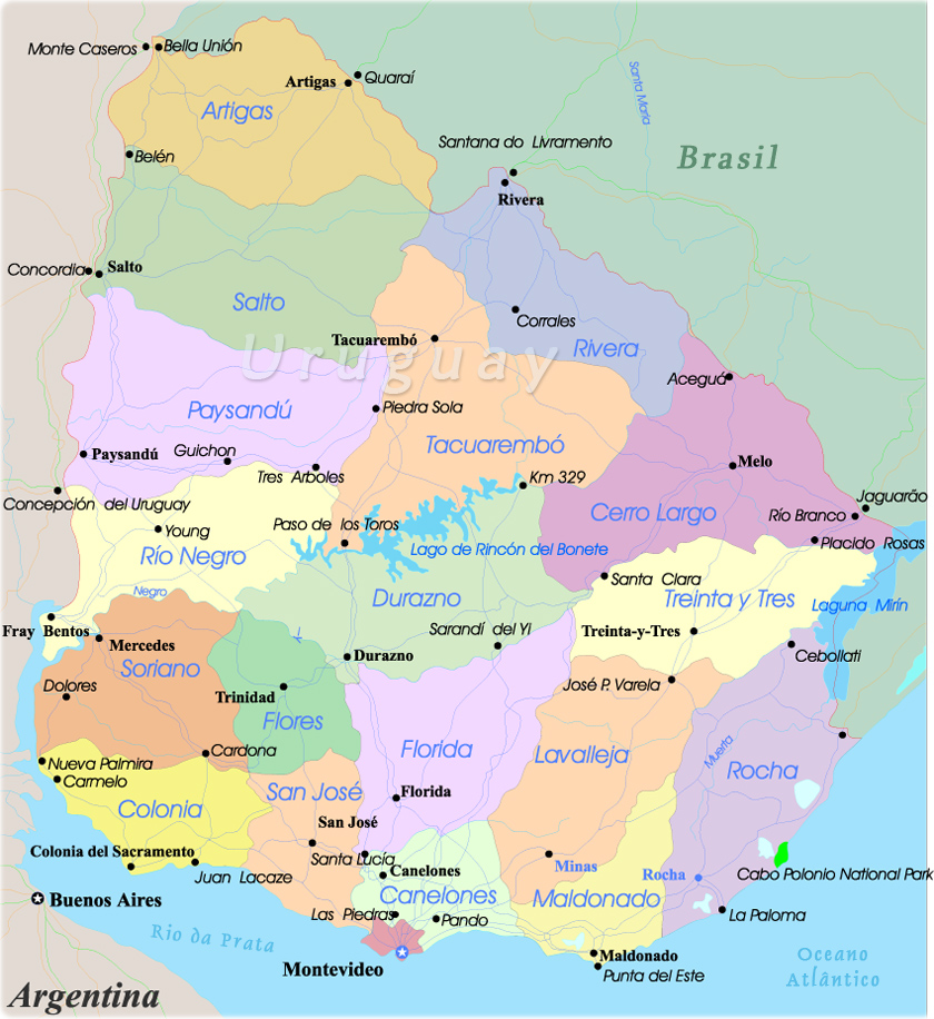 Mapa Uruguai