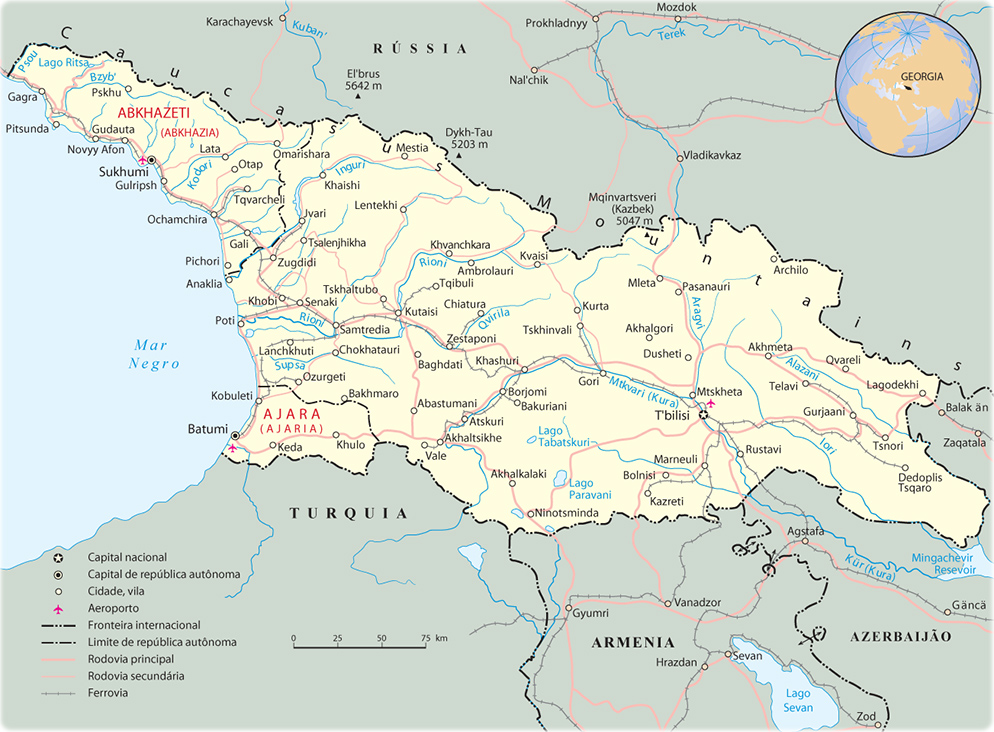Mapa da Georgia