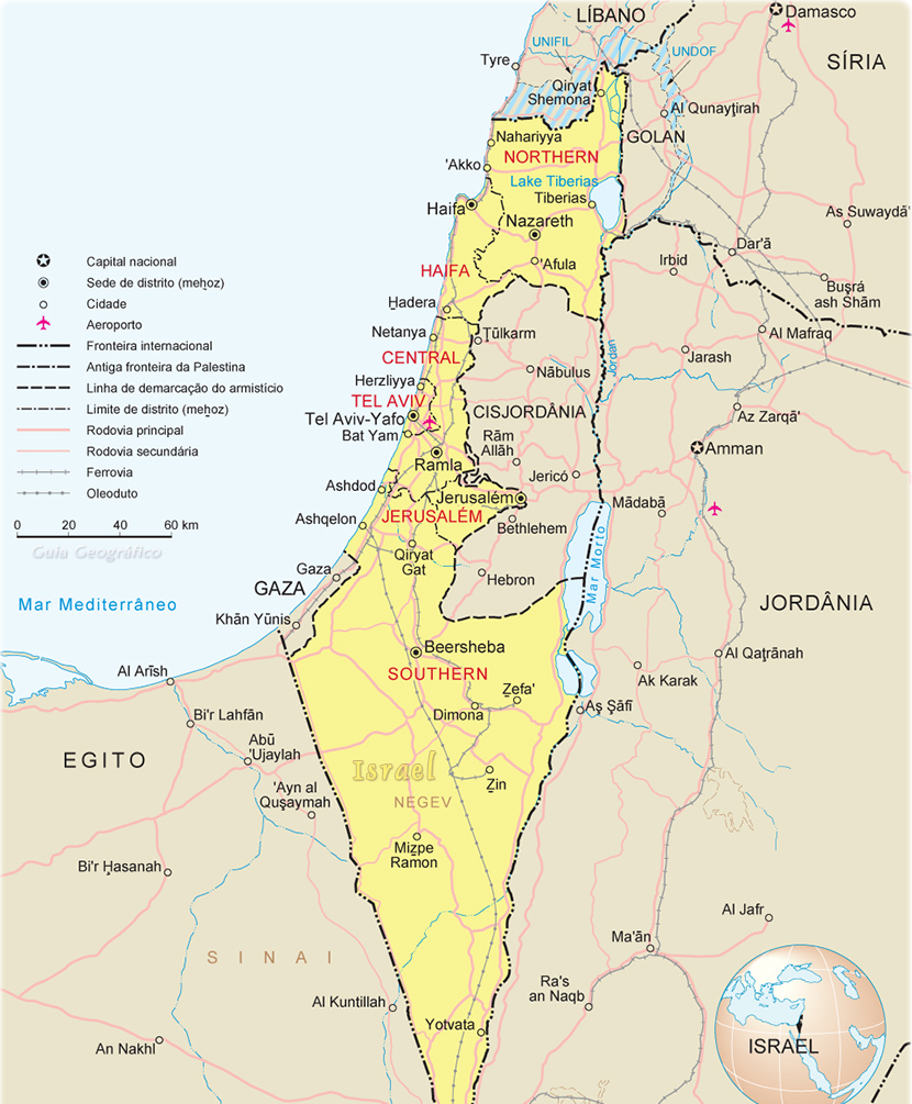 Mapa Israel