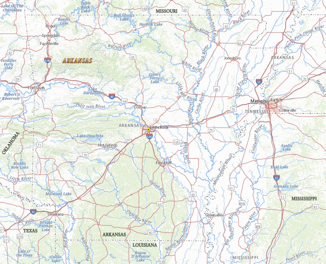 Mapa Arkansas