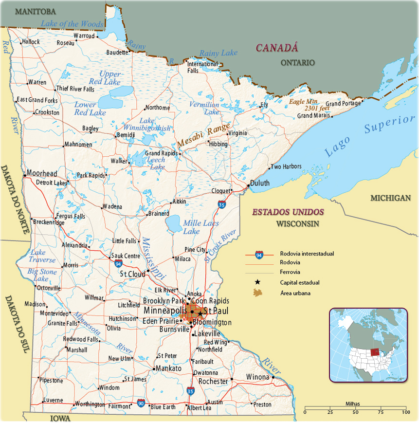 Mapa Minesota