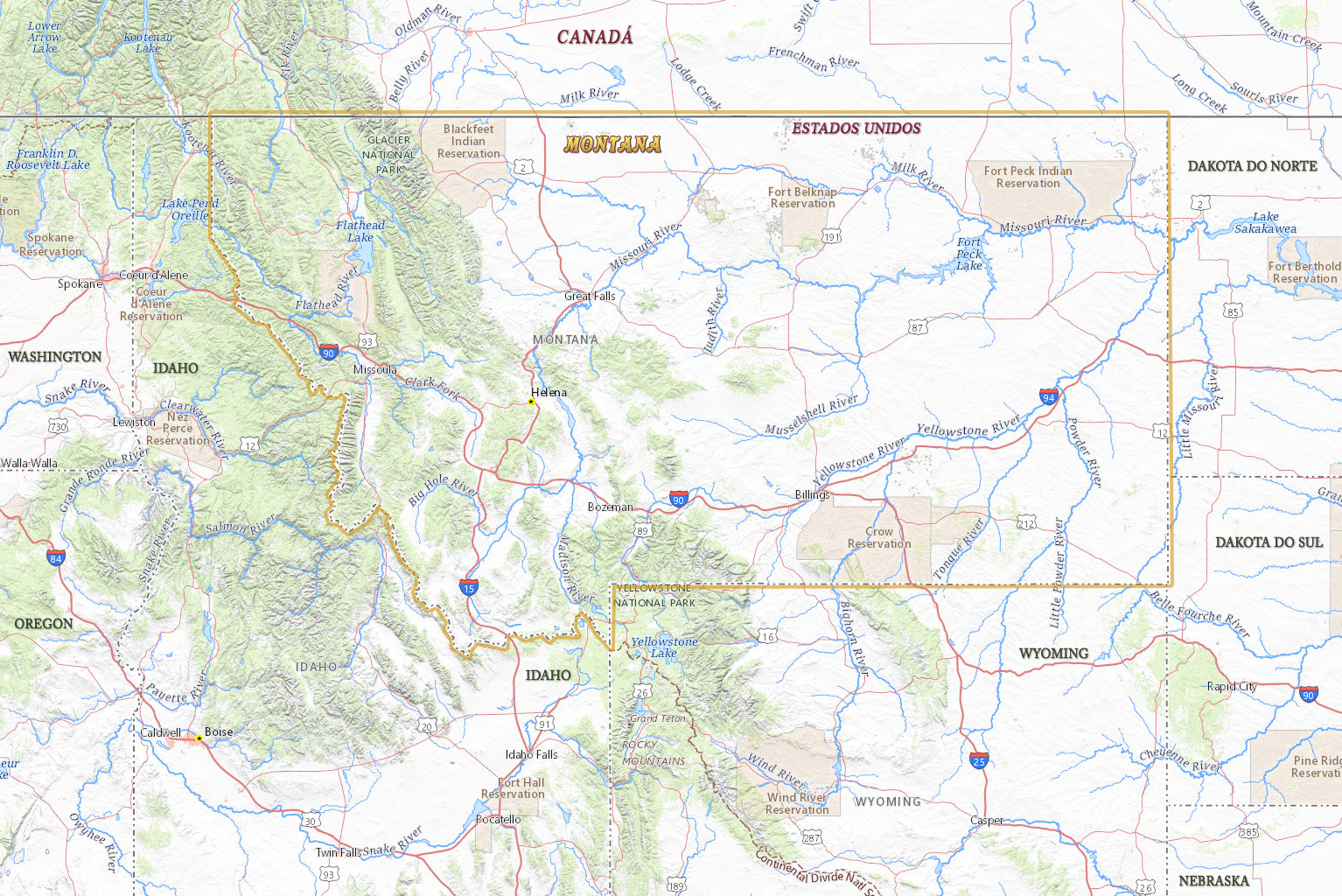 Mapa Montana