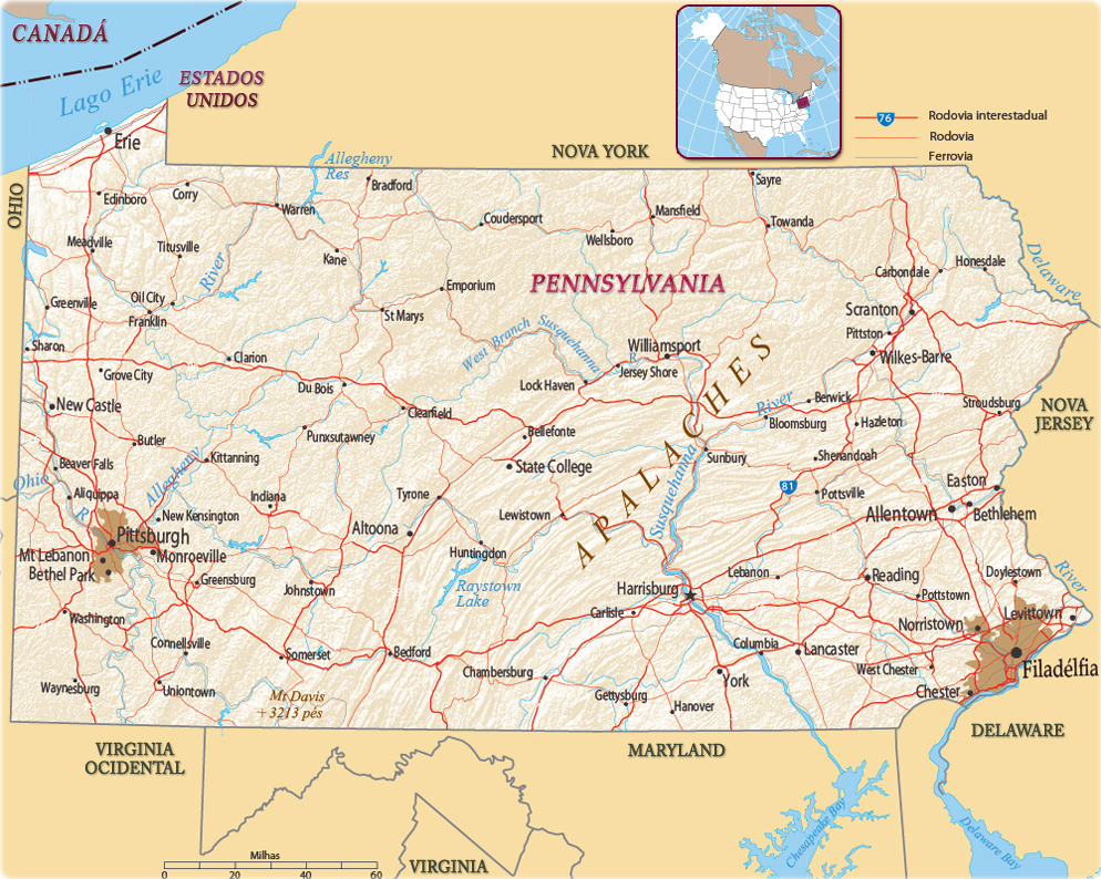 Pensilvania mapa