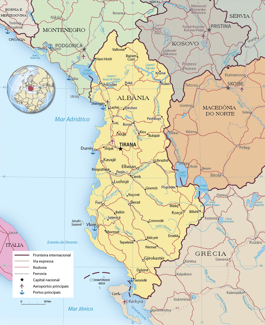 Mapa Albania