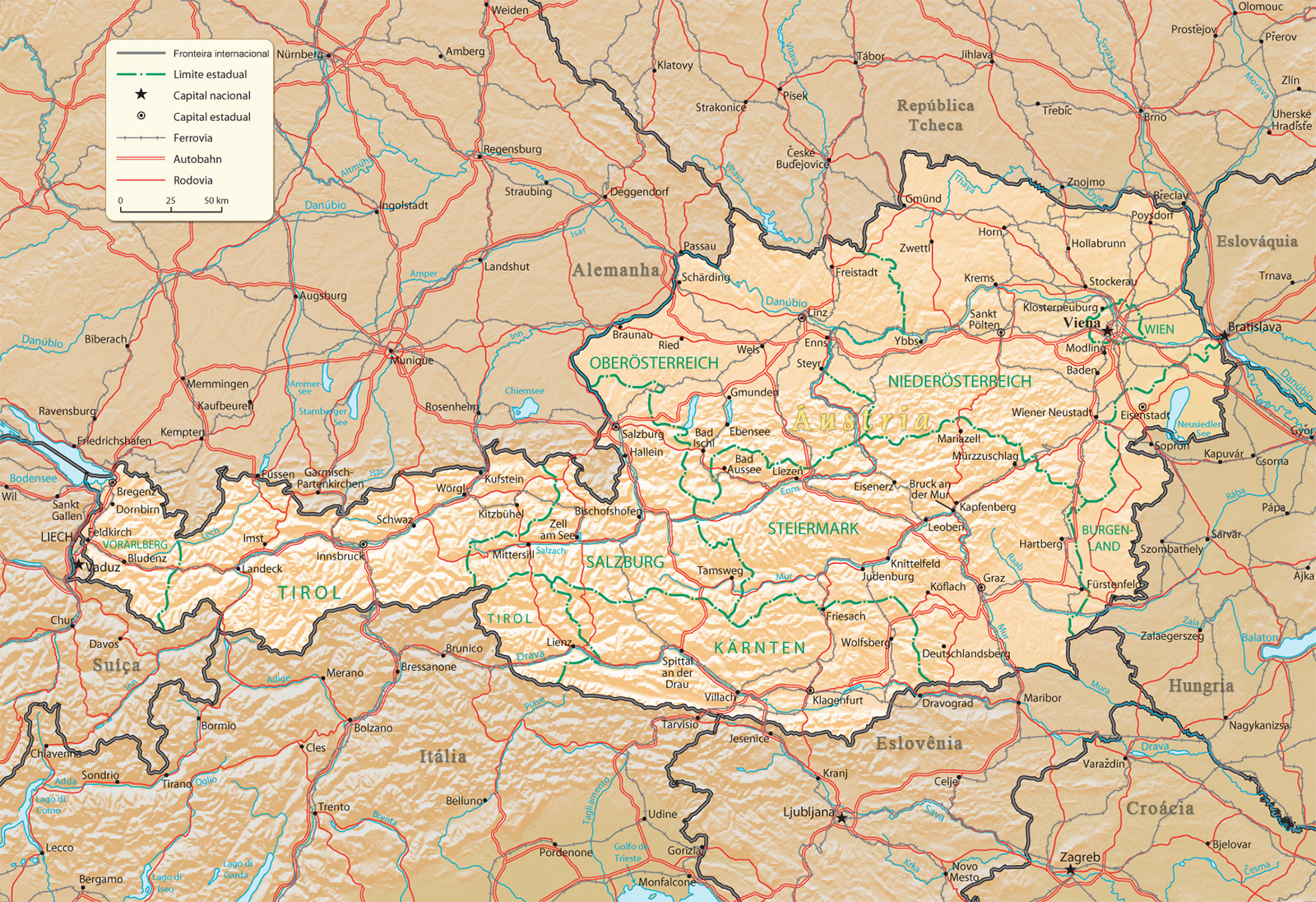 Mapa Austria