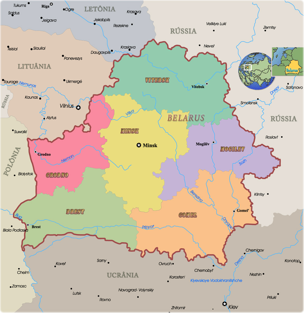 Mapa Belarus