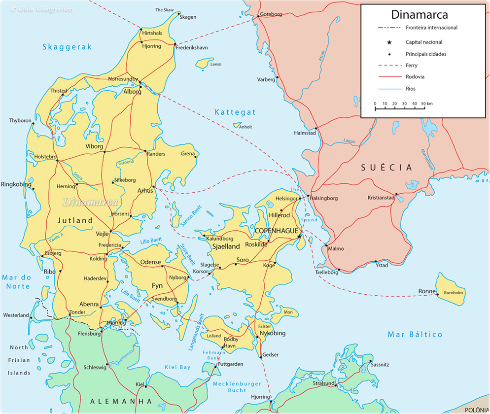 Mapa Dinamarca