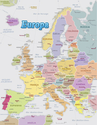 Portugal mapa de Europa - Mapa de Europa de Portugal (en el Sur de Europa -  Europa)