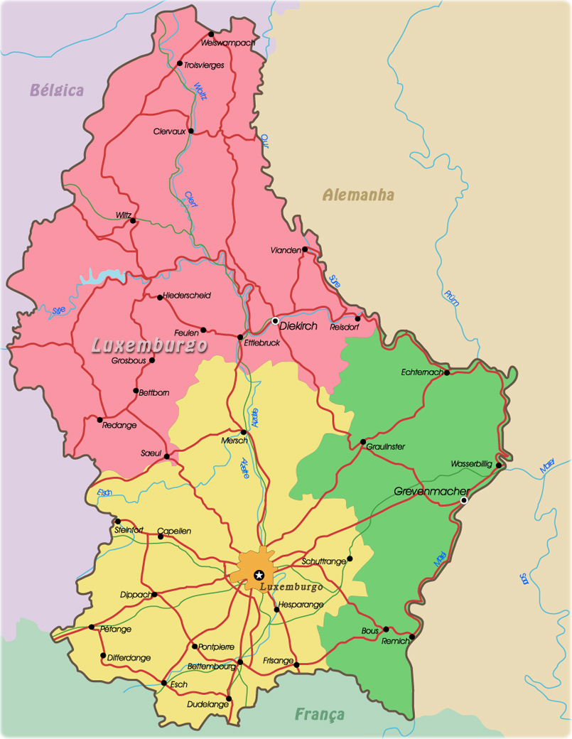 Mapa Político Luxemburgo