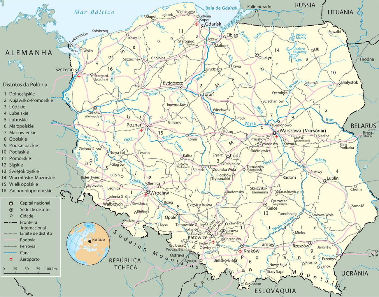 Mapa Polonia
