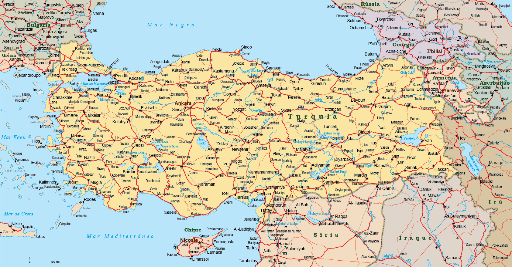 Mapa Turquia