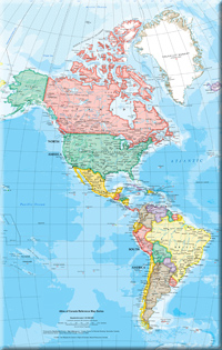 Mapa continente americano