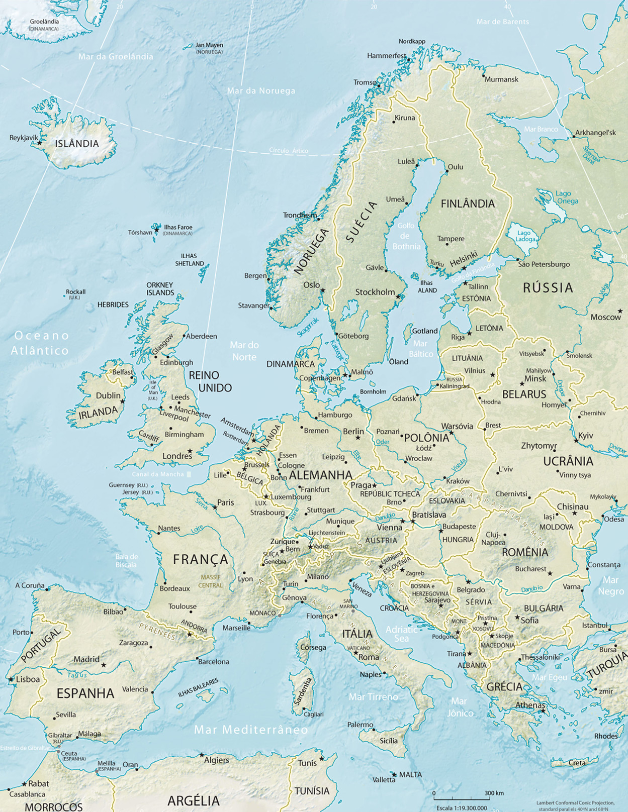 Mapa da Europa  Europa, Mapa, Continente europeu