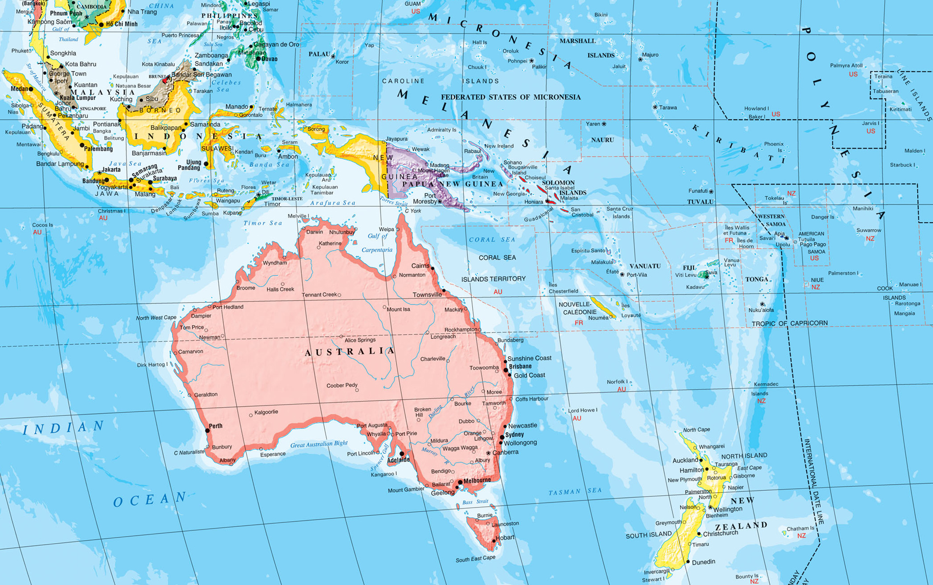 Mapa Oceania